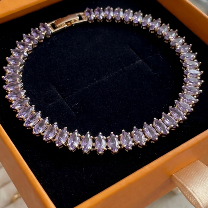 Amethyst Marquise Tennis Bracelet | Gold