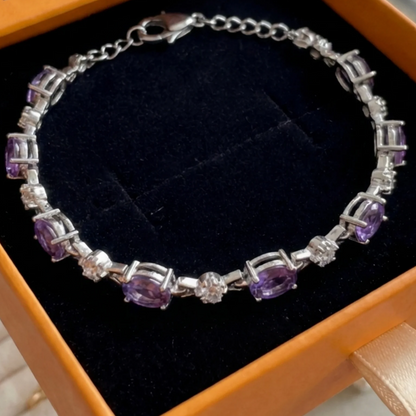 Amethyst Starlight Bracelet | White Gold