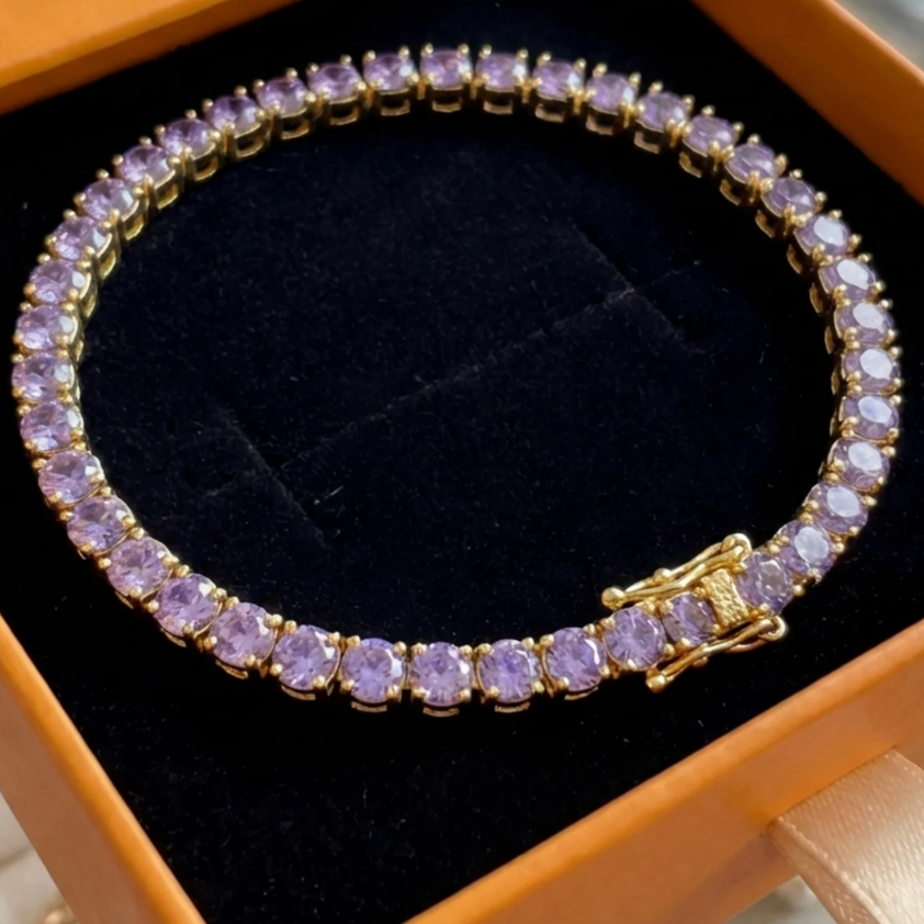 Amethyst Tennis Bracelet | Gold