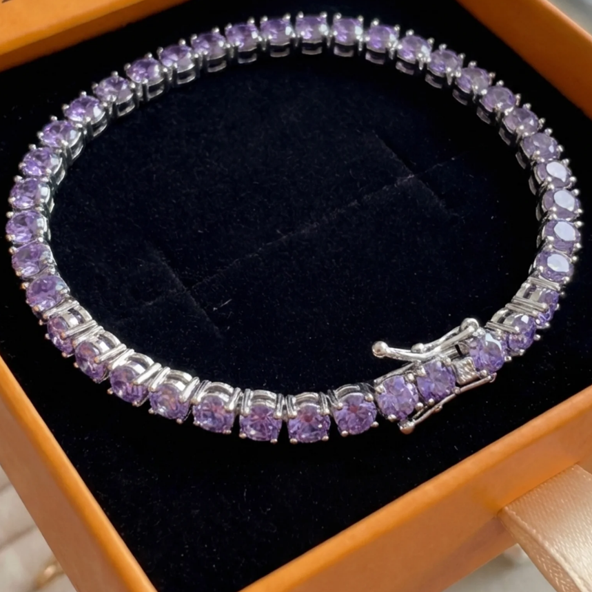 Amethyst Tennis Bracelet | Gold