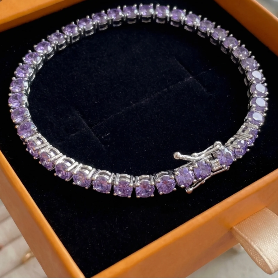 Amethyst Tennis Bracelet | White Gold