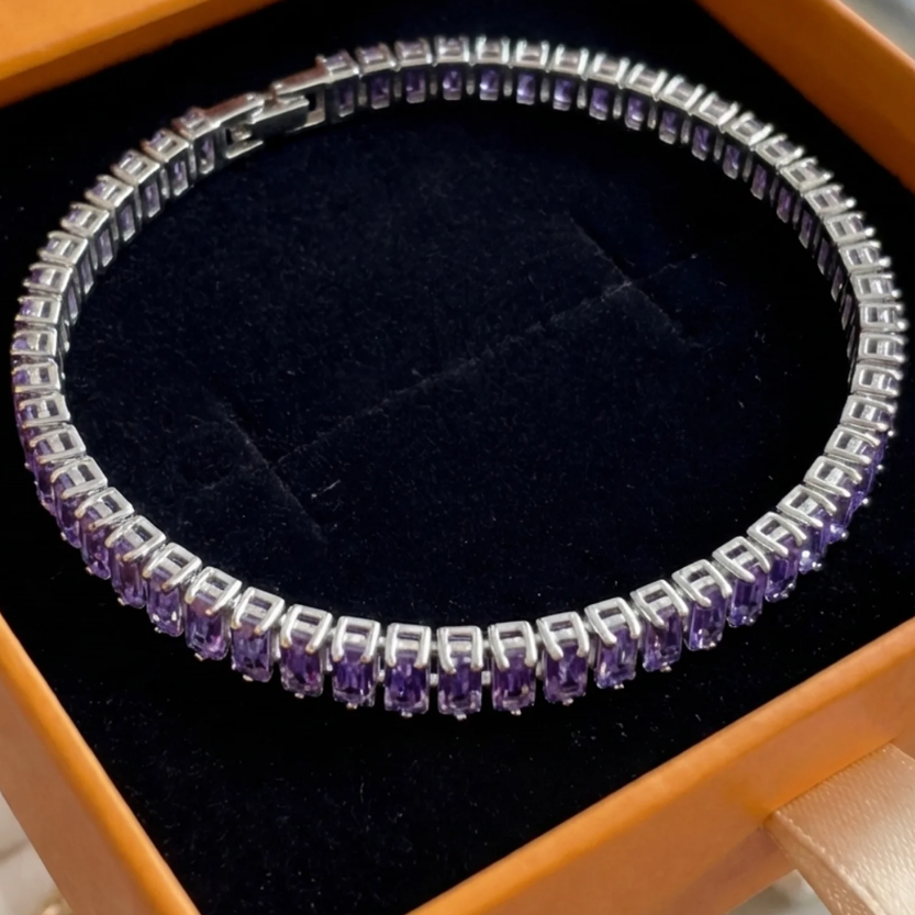 Amethyst Vertéa Tennis Bracelet | White Gold