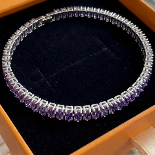 Amethyst Vertéa Tennis Bracelet | White Gold