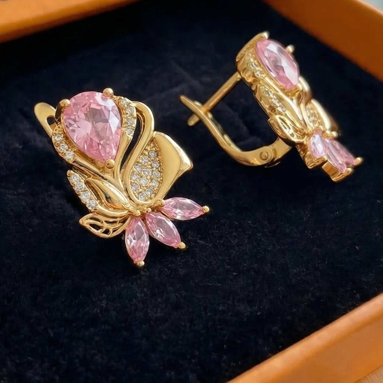 Amorette Rosepetal Earrings | Rose Gold