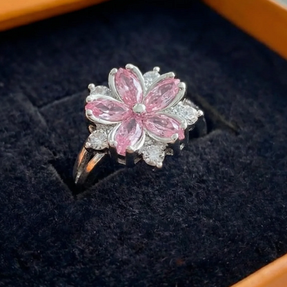Cherry Blossom Ring | White Gold