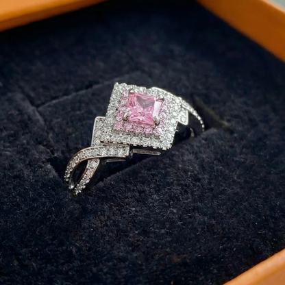 Couture Pave Square Ring | White Gold