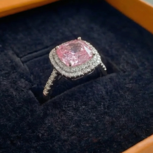Cushion Pink Sapphire Ring | Rose Gold