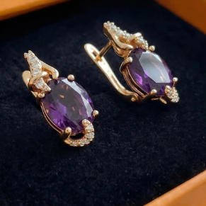 Imperial Nightfall Drop Earrings | Rose Gold