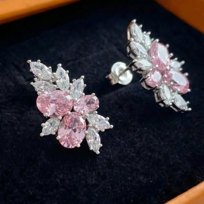 Lyra Blushbloom Earrings | White Gold