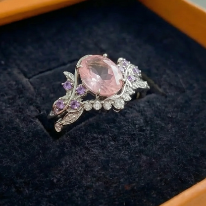 Miravelle Leafglow Ring Set | White Gold