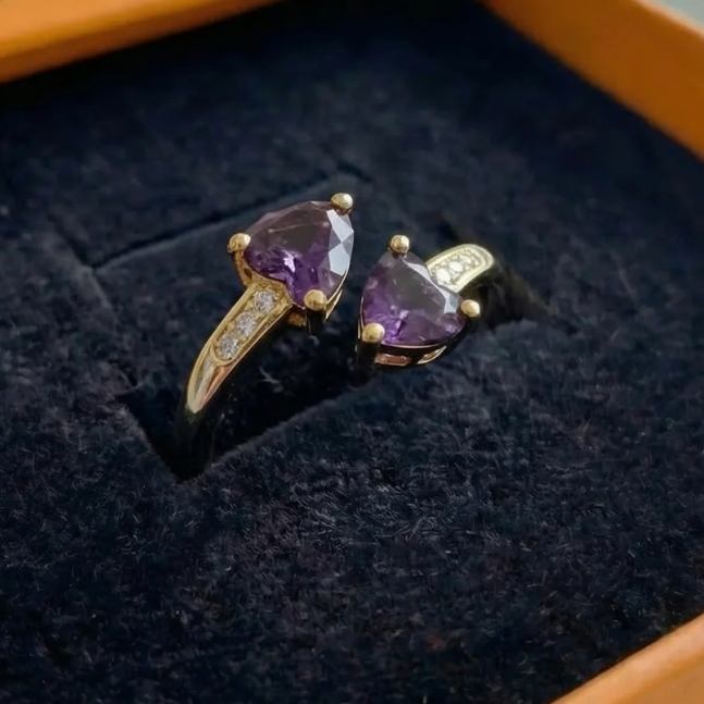 Noctira Violet Heartwrap Ring | Gold