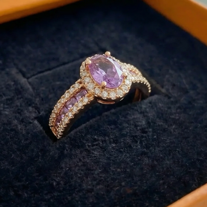 Odelia Violet Lumina Ring | Rose Gold