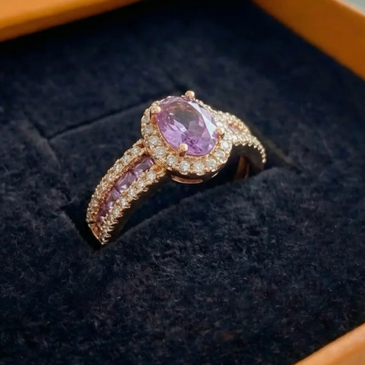 Odelia Violet Lumina Ring | Rose Gold
