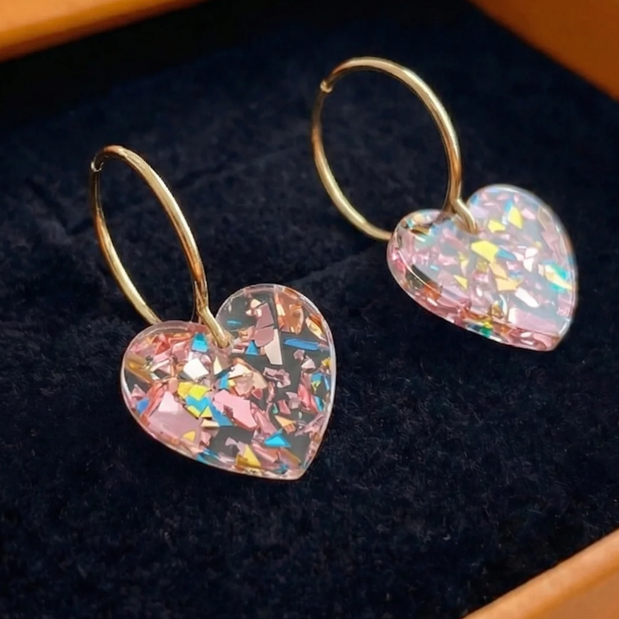 Sugarplum Heart Drop Earrings | Gold