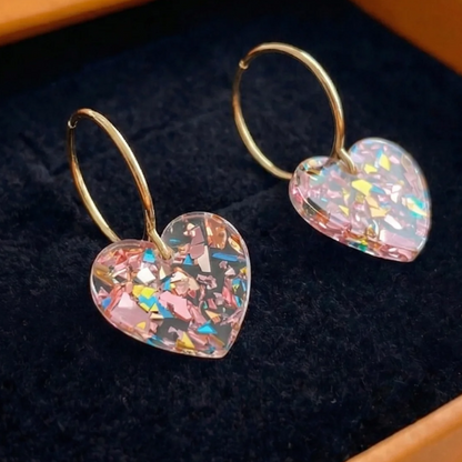 Sugarplum Heart Drop Earrings | Gold