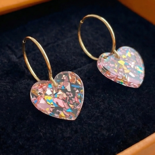 Sugarplum Heart Drop Earrings | Gold