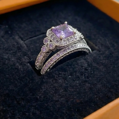 Valeria Promise Ring Set | White Gold