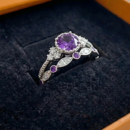 Violetis Crown Ring Set | White Gold